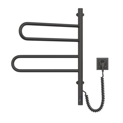 Električni vrtljiv grelec za brisače s termostatom FOUETTE 60W 65x49 cm  črna