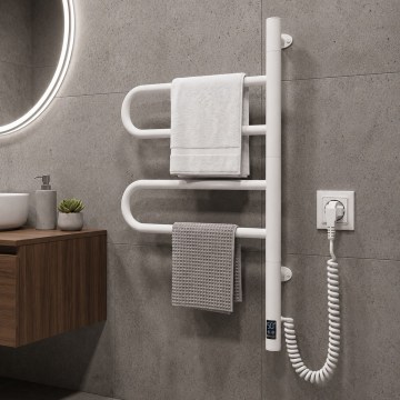 Električni vrtljiv sušilec za brisače s termostatom FOUETTE 60W 65x49 cm bel