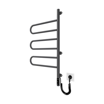 Električni vrtljiv sušilec za brisače TRISTAR 80W/230V 82,5x44,5 cm IP44 nerjaveče jeklo/črna