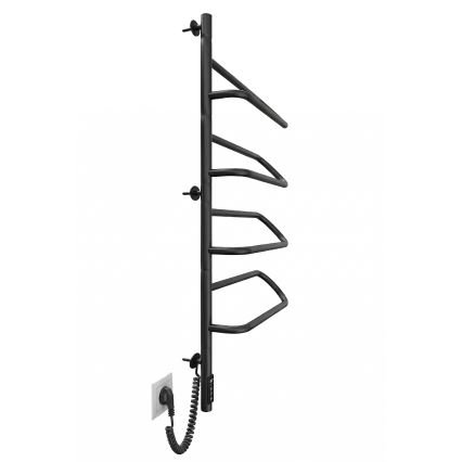 Električni vrtljiv sušilec za brisače ELECTRA 120W/230V 102,5x47,5 cm nerjaveče jeklo/črna levi