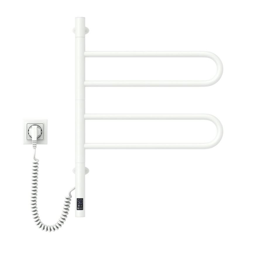 Električni vrtljiv sušilnik za brisače s termostatom FOUETTE 60W 65X49 cm  bela