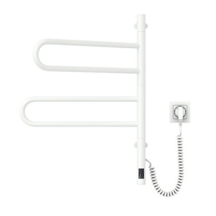 Električni vrtljiv sušilnik za brisače s termostatom FOUETTE 60W 65X49 cm  bela