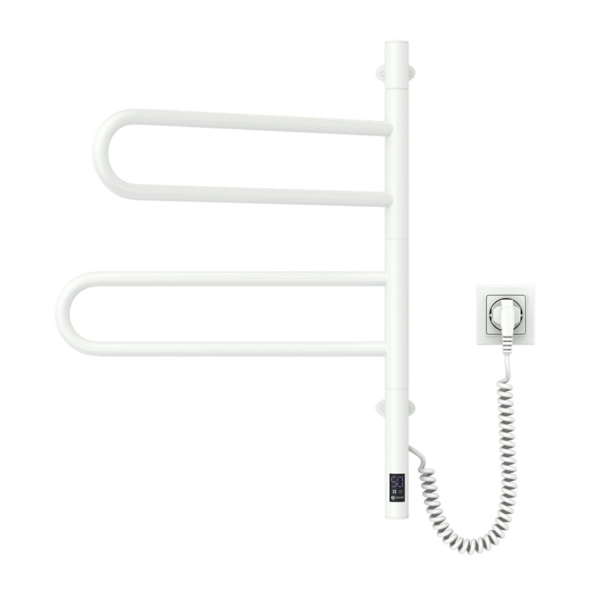 Električni vrtljiv sušilnik za brisače s termostatom FOUETTE 60W 65X49 cm  bela