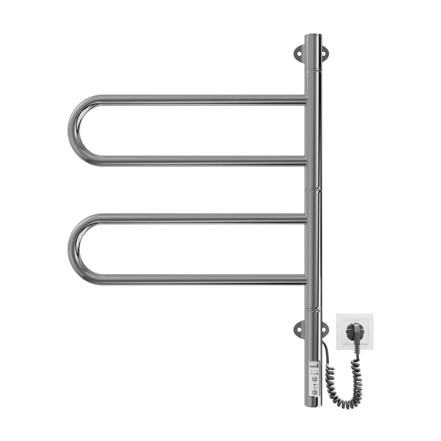 Električni vrtljiv sušilec za brisače TRISTAR 75W/230V 60x44,5 cm IP44 nerjaveče jeklo/sijajni krom