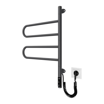 Električni vrtljiv sušilnik za brisače TRISTAR 75W/230V 60x44,5 cm IP44 nerjaveče jeklo/črna