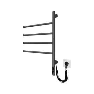 Električni vrtljiv sušilnik za brisače VEER 50W/230V 60x44,5 cm nerjaveče jeklo/črna