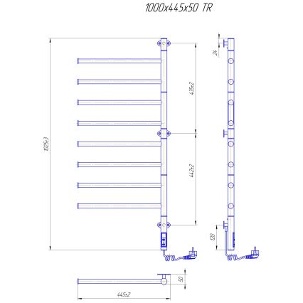 Električni vrtljiv sušilnik za brisače VEER 95W/230V 102,5x44,5 cm nerjaveče jeklo/črna