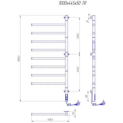 Električni vrtljiv sušilec za brisače VEER 95W/230V 102,5x44,5 cm nerjaveče jeklo/sijajni krom