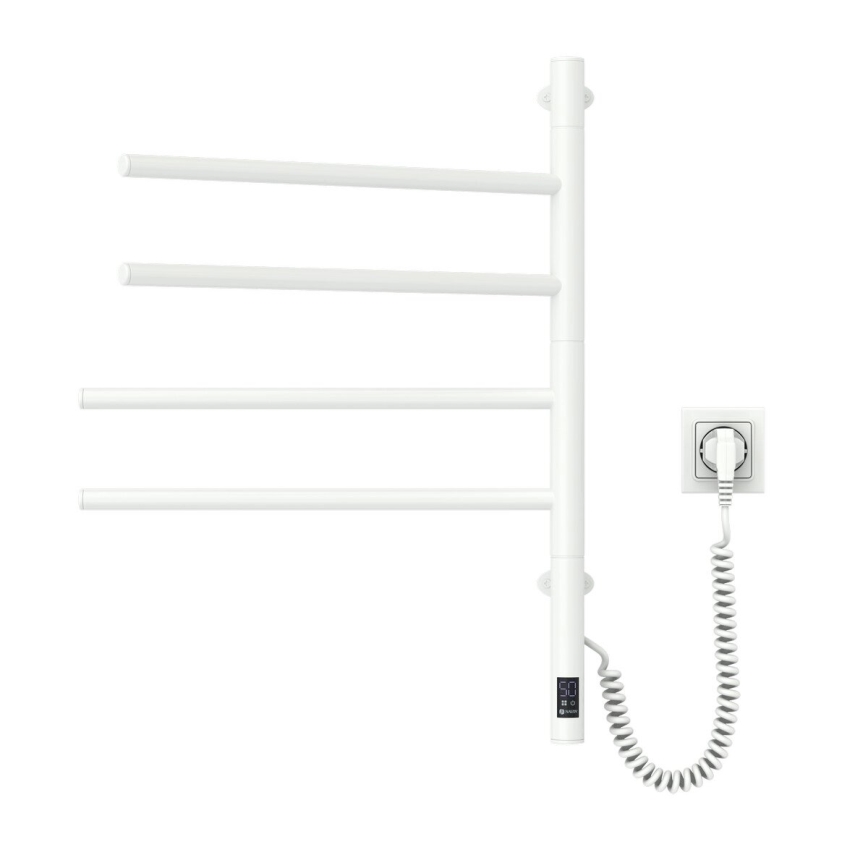 Električni vrtljivi sušalnik za brisače s termostatom ARABESQUE 150W/230V 64,6 cm IP44 bela