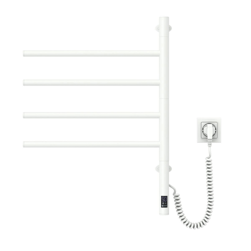 Električni vrtljivi sušalnik za brisače s termostatom ARABESQUE 150W/230V 64,6 cm IP44 bela