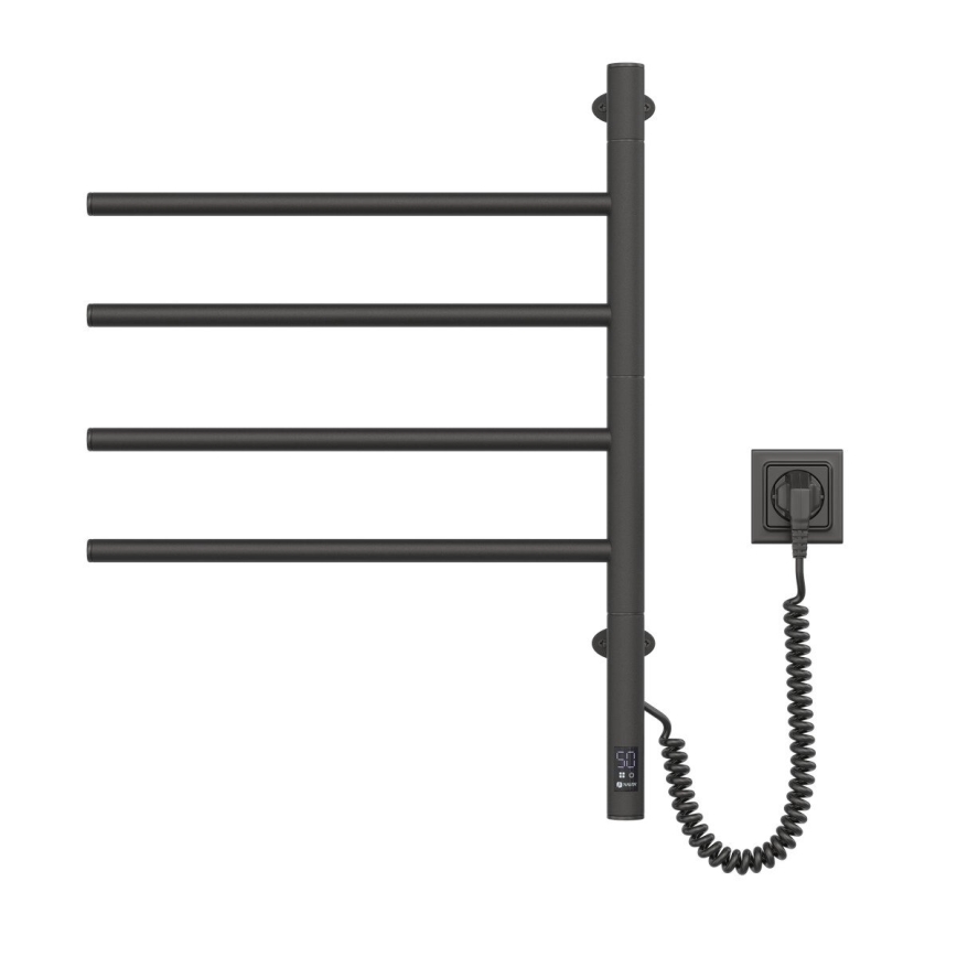 Električni vrtljivi sušalnik za brisače s termostatom ARABESQUE 150W/230V 64,6 cm IP44 črna