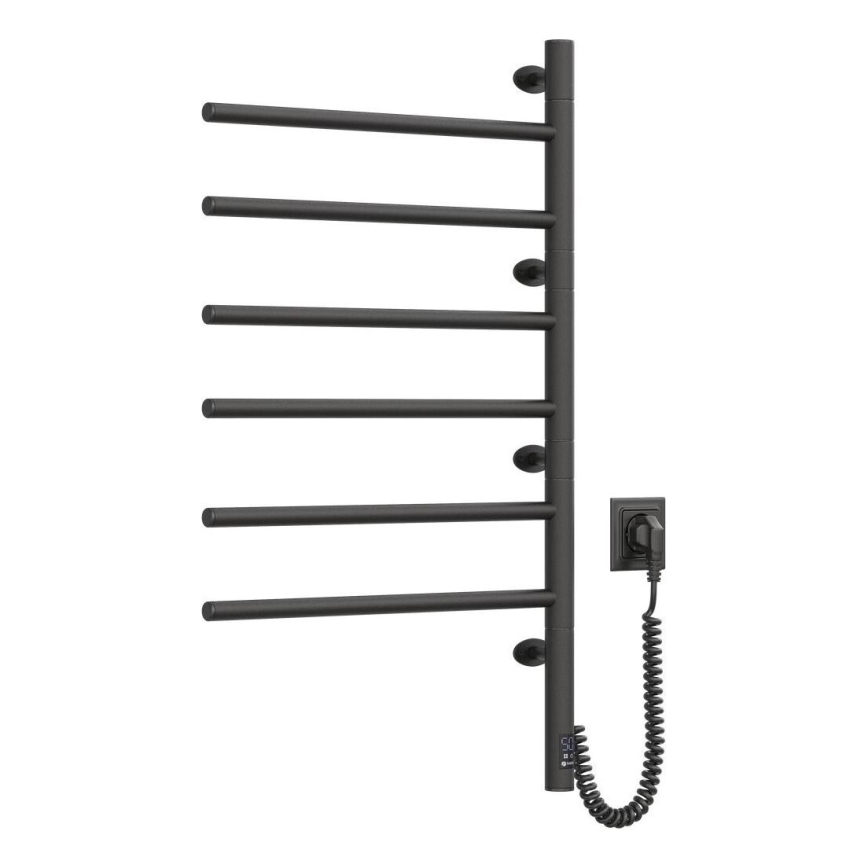 Električni vrtljivi sušalnik za brisače s termostatom ARABESQUE 196W/230V 81,8 cm IP44 črna