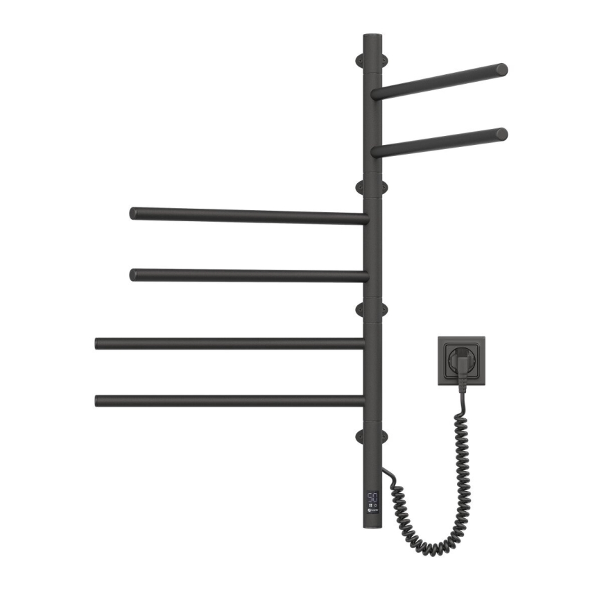 Električni vrtljivi sušalnik za brisače s termostatom ARABESQUE 196W/230V 81,8 cm IP44 črna