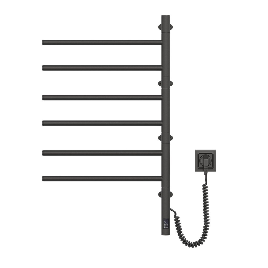 Električni vrtljivi sušalnik za brisače s termostatom ARABESQUE 196W/230V 81,8 cm IP44 črna