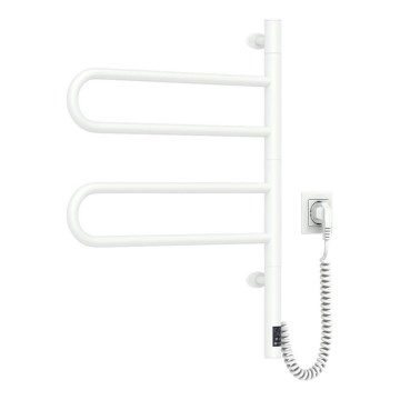 Električni vrtljivi sušalnik za brisače s termostatom FOUETTE 128W/230V 64,6 cm IP44 bela
