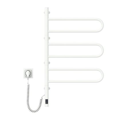 Električni vrtljivi sušalnik za brisače s termostatom FOUETTE 185W/230V 81,8 cm IP44 bela