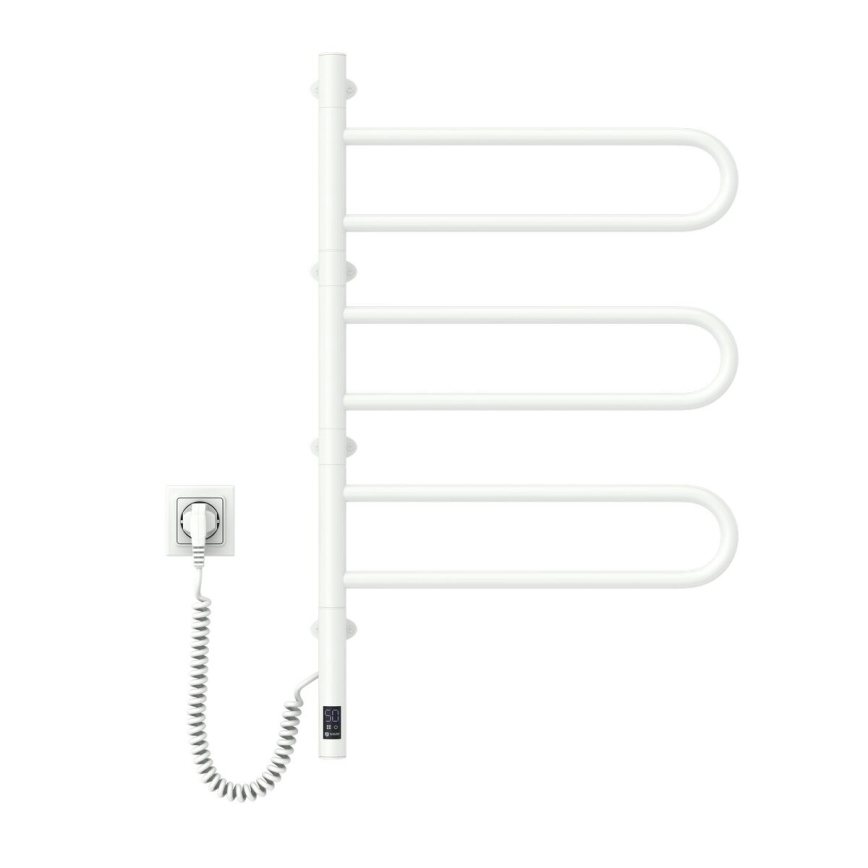 Električni vrtljivi sušalnik za brisače s termostatom FOUETTE 185W/230V 81,8 cm IP44 bela