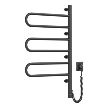 Električni vrtljivi sušalnik za brisače s termostatom FOUETTE 185W/230V 81,8 cm IP44 črna