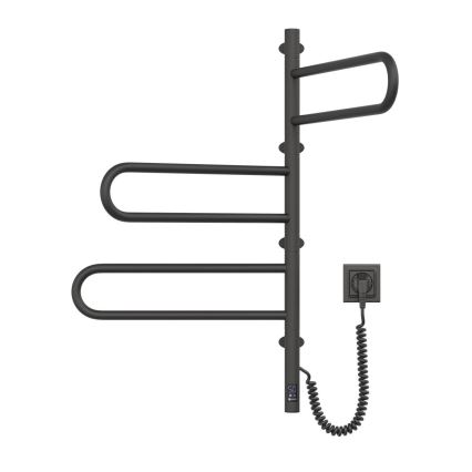 Električni vrtljivi sušalnik za brisače s termostatom FOUETTE 185W/230V 81,8 cm IP44 črna