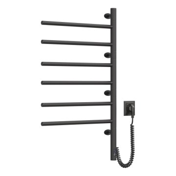 Električni vrtljivi sušilec za brisače s termostatom ARABESQUE 196W/230V 81,8 cm IP44 črne barve