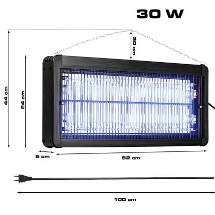 Električni zapiralec insektov 2x15W/230V 120 m²