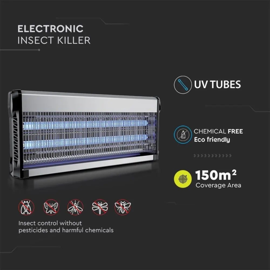 Električni zapiralec insektov 2x20W/230V 150 m²