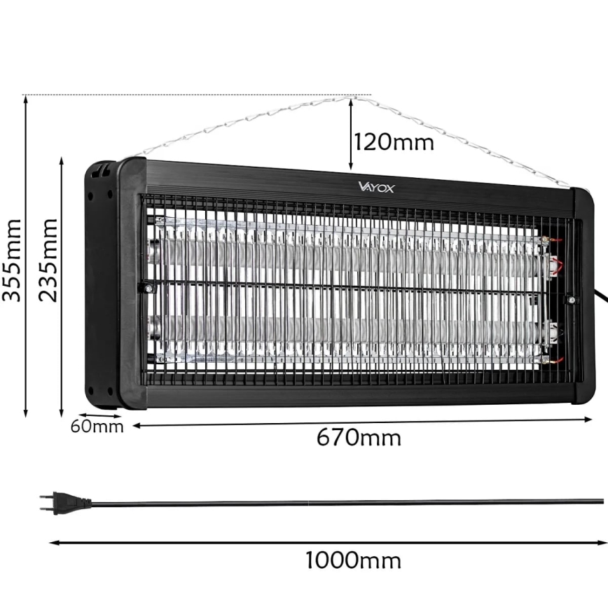 Električni zapiralec insektov 2x20W/230V 180 m²