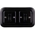 Elhard - Dvojno keramično retro stikalo z okvirjem št. 1, črno