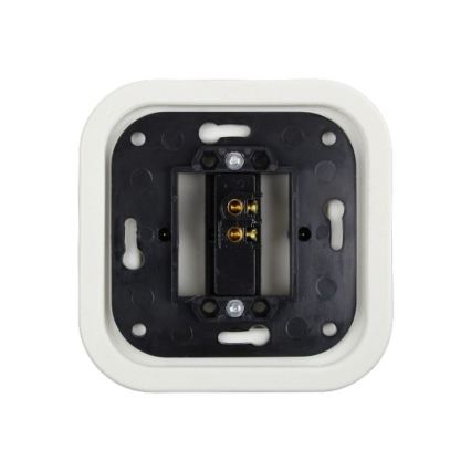 Elhard - Keramično retro enostavno stikalo z okvirjem št. 1, belo