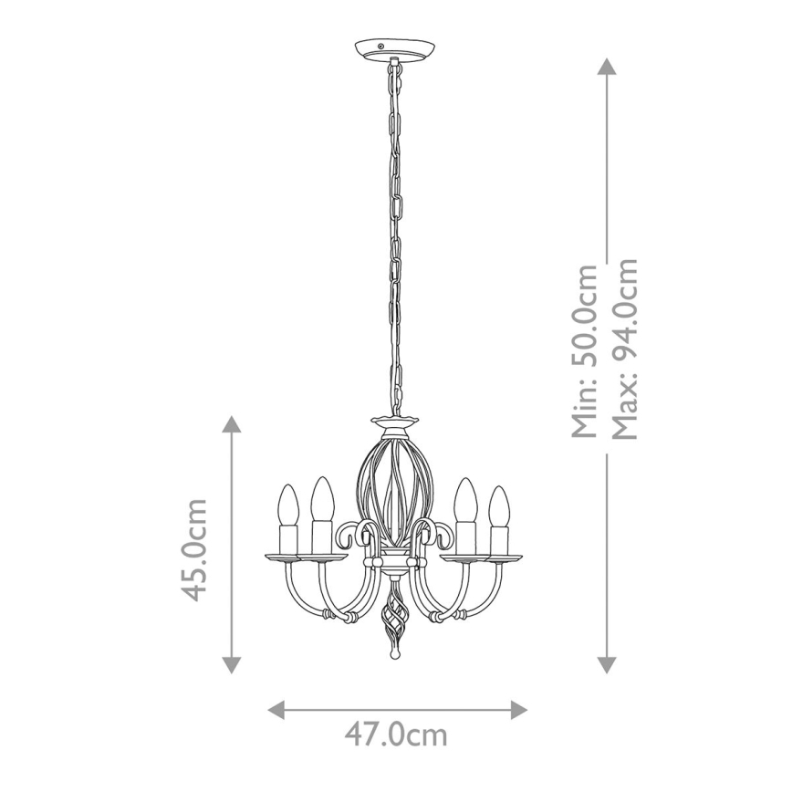 Elstead - Lestenec na verigi ARTISAN 5xE14/60W/230V