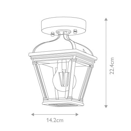 Elstead - Zunanje stropno svetilo BAYVIEW 1xE27/60W/230V IP44 črno