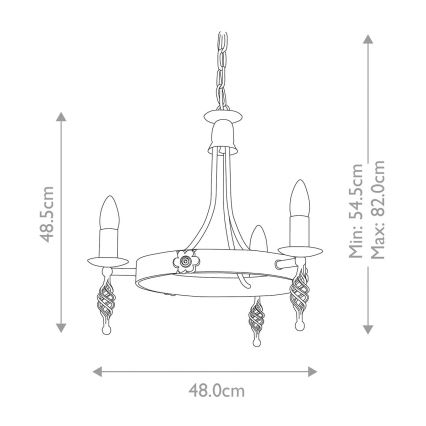 Elstead - Lestenec na verigi BELFRY 3xE14/60W/230V