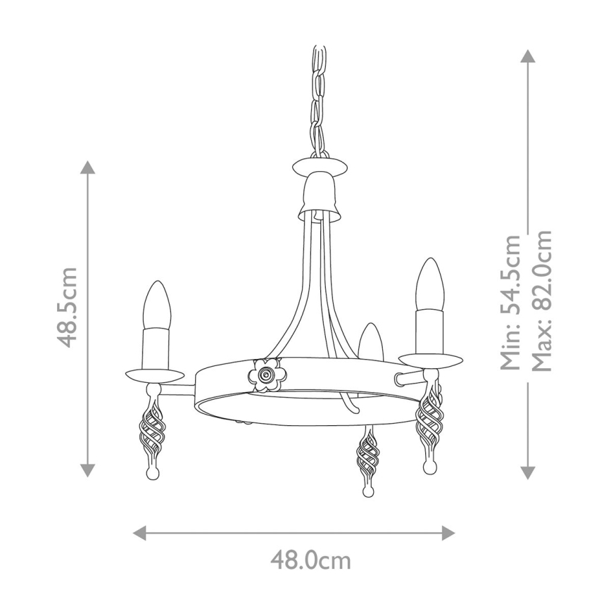 Elstead - Lestenec na verigi BELFRY 3xE14/60W/230V