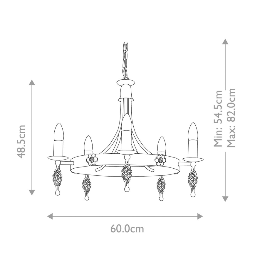 Elstead - Lestenec na verigi BELFRY 5xE14/60W/230V