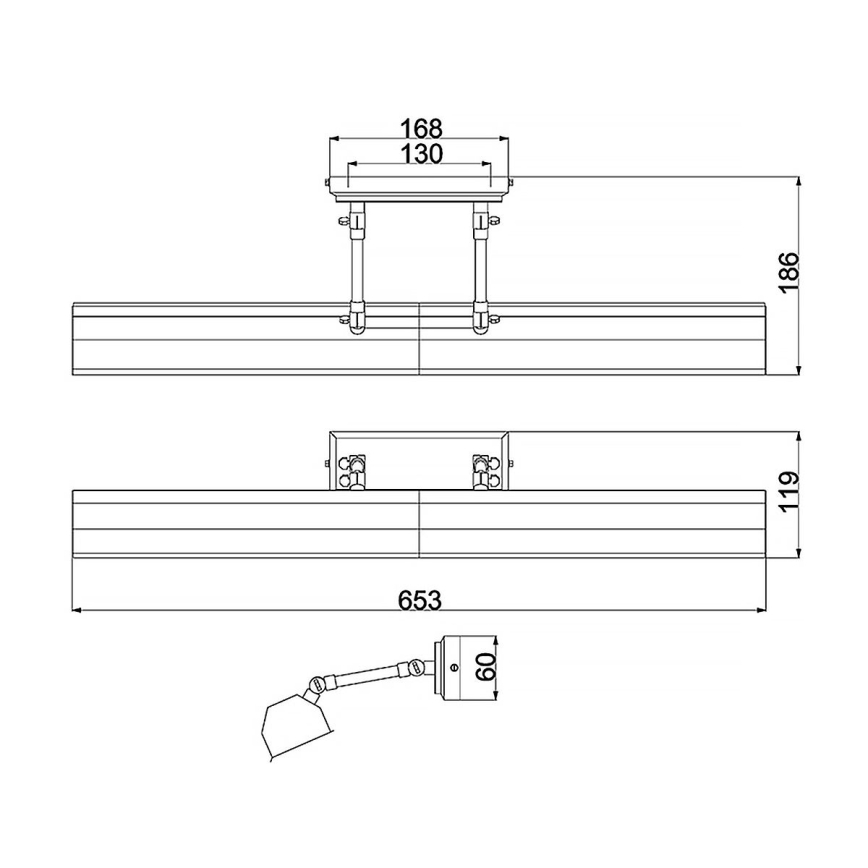 Elstead - Svetilka za slike CHAWTON 4xE14/40W/230V črna