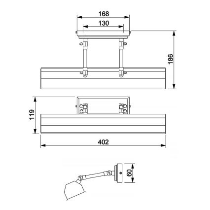 Elstead - Svetilka za slike CHAWTON 2xE14/40W/230V zlata