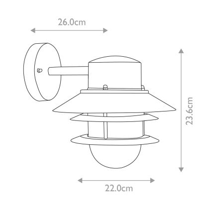 Elstead - Zunanja stenska svetilka COPENHAGEN 1xE27/60W/230V IP44