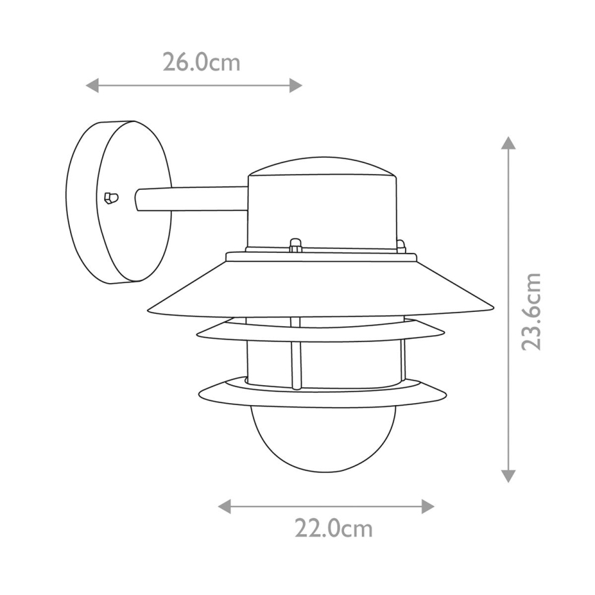 Elstead - Zunanja stenska svetilka COPENHAGEN 1xE27/60W/230V IP44