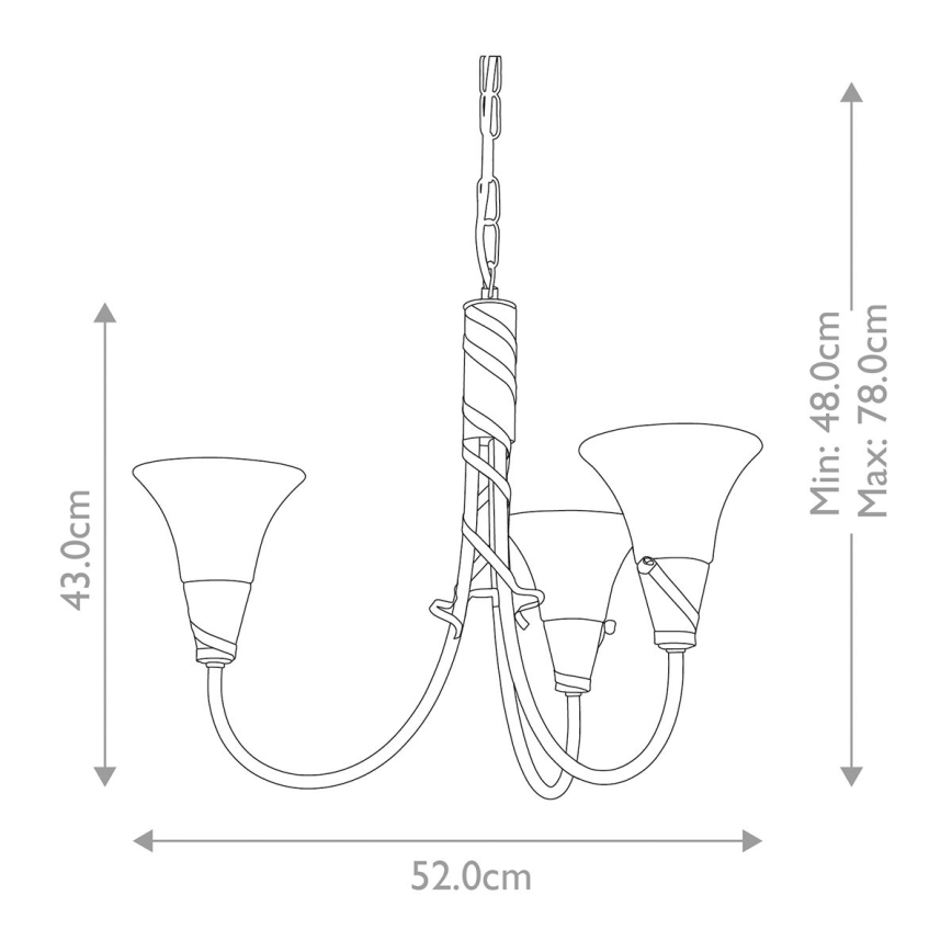 Elstead - Lestenec na verigi EMILY 3xE14/40W/230V