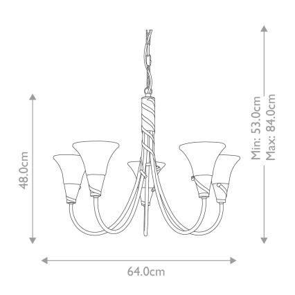 Elstead - Lestenec na verigi EMILY 5xE14/40W/230V