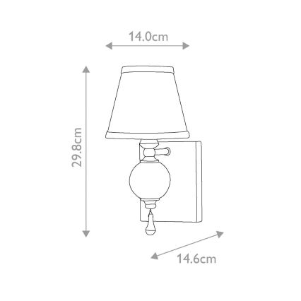 Elstead FE-ARGENTO1 - Stenska svetilka ARGENTO 1xE14/60W/230V