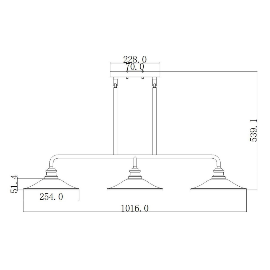 Elstead HK-RIGBY-ISLE-KZ - Lestenec na drogu RIGBY 3xE27/60W/230V