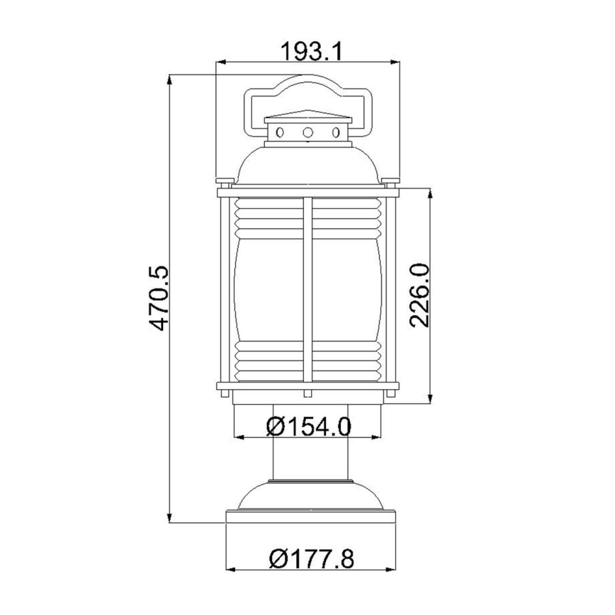 Elstead KL-ASHLANDBAY3-M - Zunanja svetilka ASHLAND 1xE27/60W/230V IP44