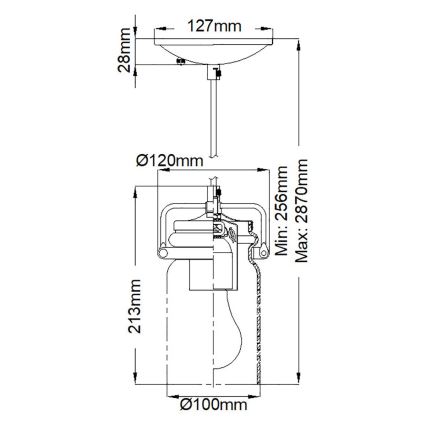 Elstead KL-BRINLEY-MP-OZ - Lestenec na vrvici BRINLEY 1xE27/60W/230V antracit