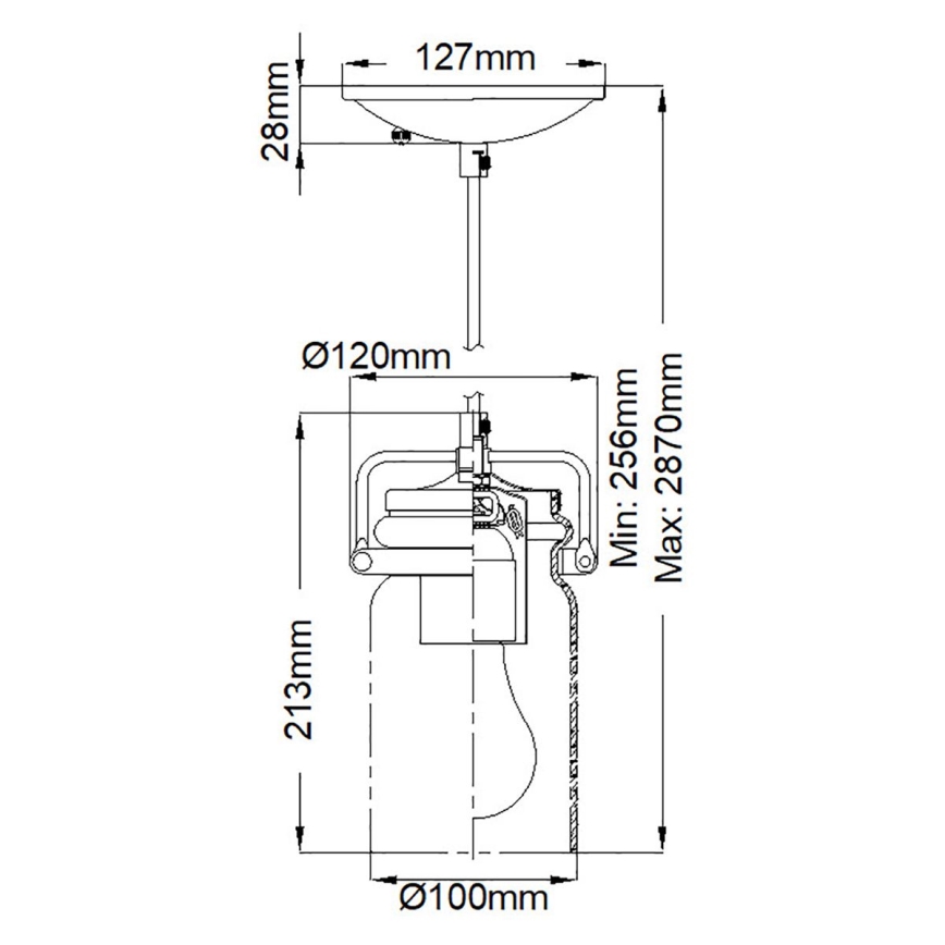 Elstead KL-BRINLEY-MP-OZ - Lestenec na vrvici BRINLEY 1xE27/60W/230V antracit