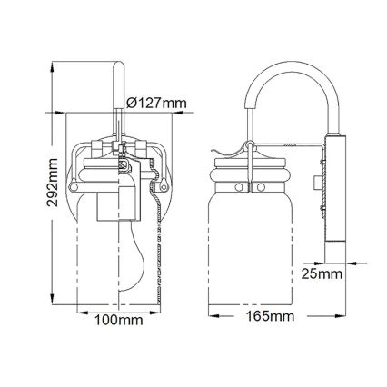 Elstead KL-BRINLEY1-NI - Stenska svetilka BRINLEY 1xE27/60W/230V mat krom