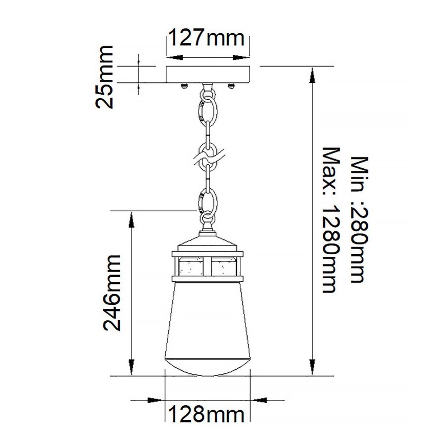 Elstead KL-LYNDON8-S-AZ - Zunanji lestenec LYNDON 1xE27/75W/230V IP44 antracit