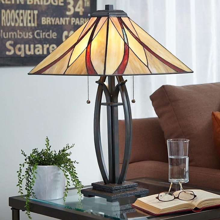 Elstead - Namizna svetilka Tiffany ASHEVILLE 2xE27/60W/230V