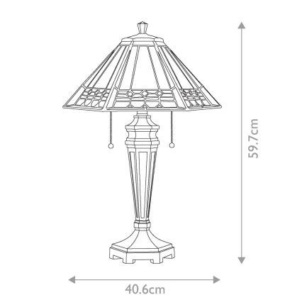 Elstead QZ-ARDEN-TL - Namizna svetilka ALCOTT 2xE27/60W/230V