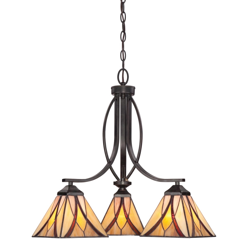 Elstead - Lestenec na verigi Tiffany ASHEVILLE 3xE27/60W/230V